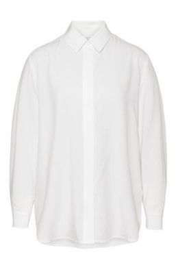 Yaya woven l/s blouse with buttons pure white