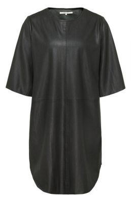 Yaya faux leather dress 3/4 sleeves black