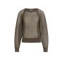 YAYA Trui met meshstructuur washed brown