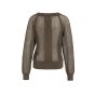 YAYA Trui met meshstructuur washed brown