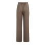 YAYA Geweven broek met wijde pijpen washed brown