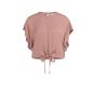 YAYA Flowy knotted top with elastic burlwood pink