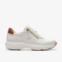 Clarks Tivoli Zip Off White Leather