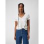 Object objfeodora s/s v-neck top noos cloud dancer