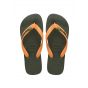 Havaianas brasil logo green olive / vibrant orange