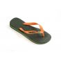 Havaianas brasil logo green olive / vibrant orange