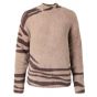 Yaya fluffy jacquard sweater print taupe grey dess