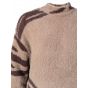 Yaya fluffy jacquard sweater print taupe grey dess