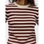Object objester ss knit pullover sandshell wine