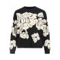 Object objray knit pullover aop black sand flower