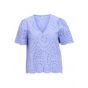 Object objbitten s/s v-neck top jacaranda