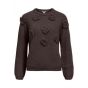 Object objgitta l/s re knit pullover seal brown