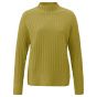 Yaya rib high neckline sweater l/s olive melange