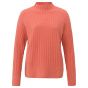 Yaya rib high neckline sweater l/s red melange