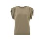 YAYA shoulder details sweater weathered teak green