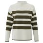 Yaya stripe sweater l/s dark army green dessin