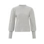 Yaya rib puff sleeve sweater grey melange