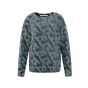 Yaya l/s printed sweater stormy blue dessin