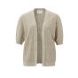YAYA rib stitch cardigan teak green melange