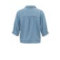 YAYA chambray batwing top w. ruffle chambrey