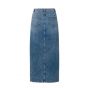 YAYA denim maxi skirt w. slit blue denim