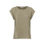 YAYA fabric mix top sleeveles teak green