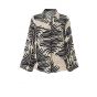 Yaya printed flowy blouse with buttons stone sand