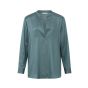 Yaya satin v-neck top with smock stormy blue