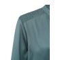 Yaya satin v-neck top with smock stormy blue