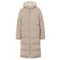 Yaya long reversable puffer jacket with hood beige