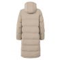 Yaya long reversable puffer jacket with hood beige