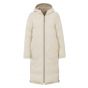 Yaya long reversable puffer jacket with hood beige