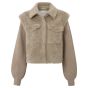 Yaya teddy jacket pure cashmere brown
