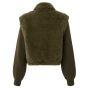 Yaya teddy jacket knit sleeve dark army