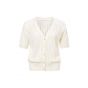 Yaya cardigan short sleeves mesh rib stitch cream