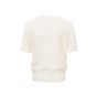 Yaya cardigan short sleeves mesh rib stitch cream