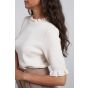 Yaya sweater s/s with ruffle birch sand