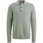 Cast Iron Long sleeve polo regular fit soft Slate 