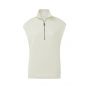 Yaya sleeveless sweater with zip collar wool white