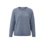 Yaya l/s ribbed sweater r-neck wind blue