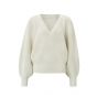 YAYA v-neck sweater ls onyx white