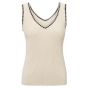 YAYA Ribbed tank top with detail summer sand