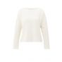 YAYA Trui met boothals en siernaden off white knit