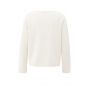 YAYA Trui met boothals en siernaden off white knit
