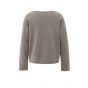 YAYA Trui met boothals en siernaden brown melange