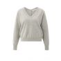 YAYA Sweater met dubbele V-hals brownish grey