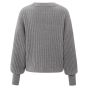 YAYA Geribde trui met ronde hals taupe grey