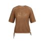 YAYA Opengebreide top met artwork foxtrot brown