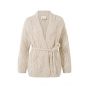 Yaya l/s textured cardigan with belt almond white
