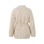 Yaya l/s textured cardigan with belt almond white